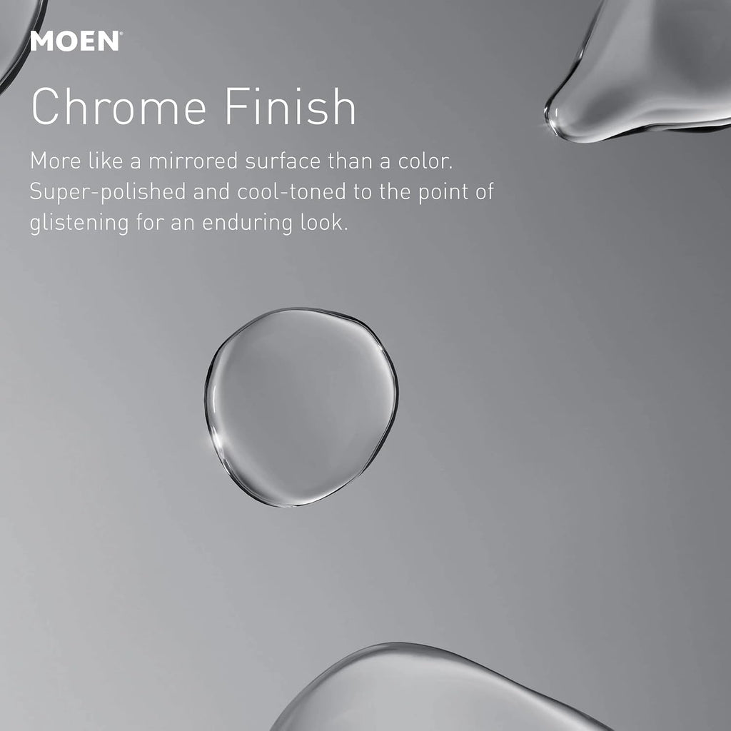 Moen 84023 Ronan Two-Handle Widespread Bathroom Sink Faucet, Valve Included, Chrome, Modern 3-Hole Faucet with Push-Down Drain Assembly