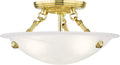 Livex Lighting 4272-02 Oasis 3-Light Ceiling Mount, Polished Brass