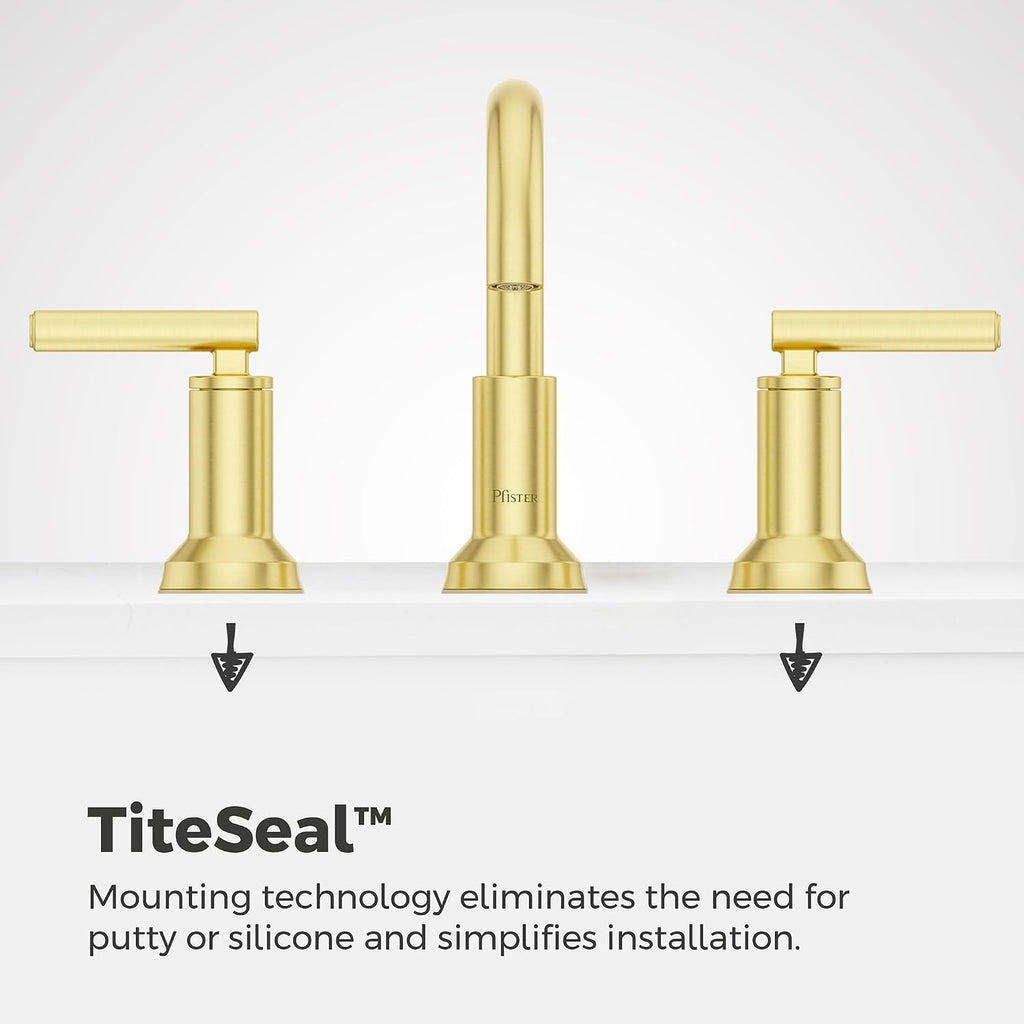 Pfister Capistrano Bathroom Sink Faucet, 8-Inch Widespread, 2-Handle, 3-Hole, NSF Certified, Brushed Gold Finish, LF049CSOBG (Pack of 3)