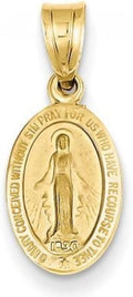 PicturesOnGold.com 14K Yellow Gold Oval Miraculous Medal - 1/4 Wide Inch X 1/2 Tall Inch in 14K Yellow Gold