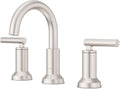 Pfister Capistrano Widespread Bathroom Sink Faucet 2 Handle 3 Hole Brushed Nickel Vanity Faucet with Push & Seal Drain TiteSeal Mount NSF Certified Bath Fixture LF049CSOGS