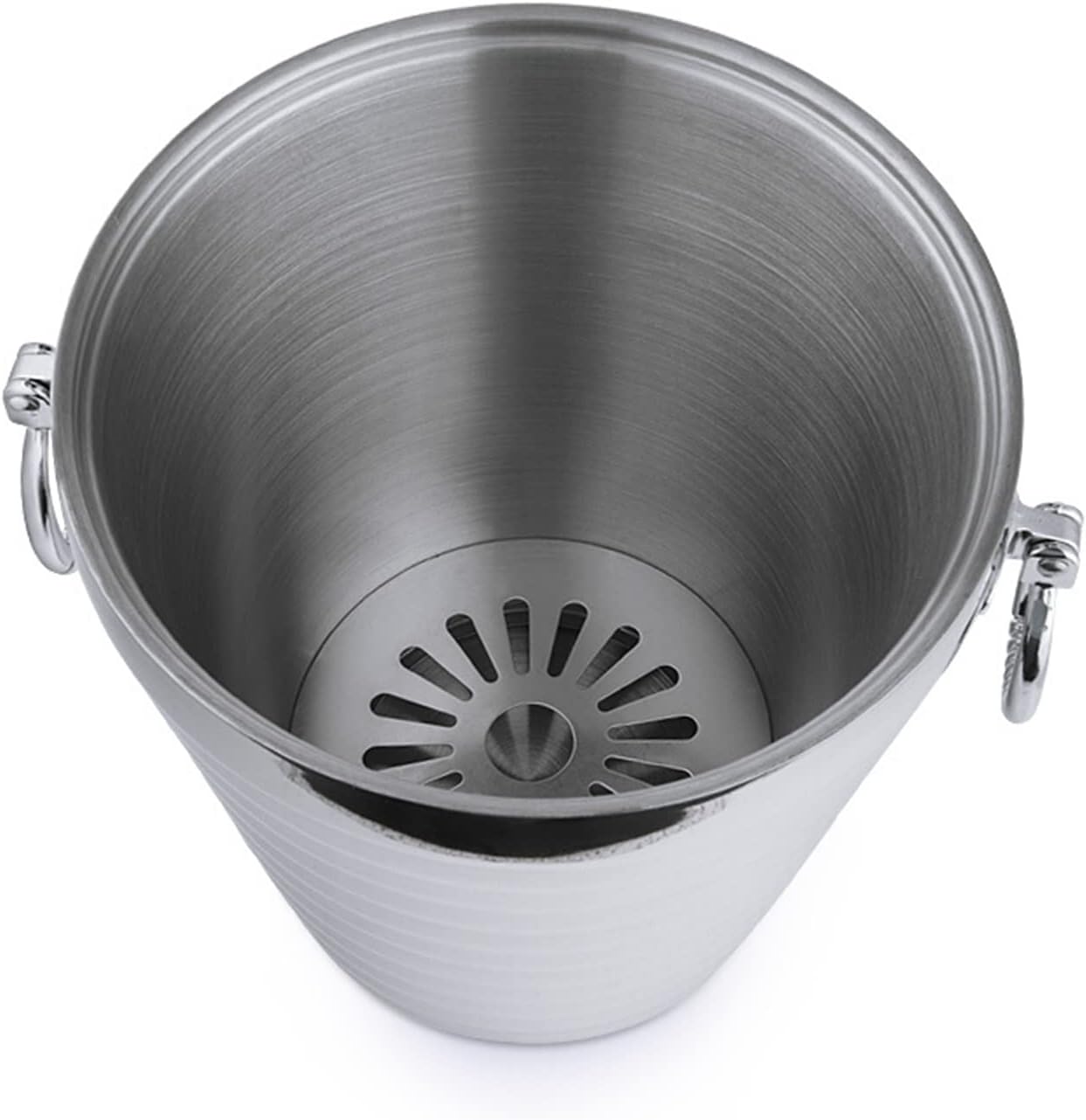 Ice Bucket Champagne Bucket Ice Bucket Thickened Stainless Steel Ice Bucket Double Layer Insulation Design Made Champagne or Wine Bucket Keeps Ice Frozen Longer Ice Bucket Beverage Tub (Size : CH)