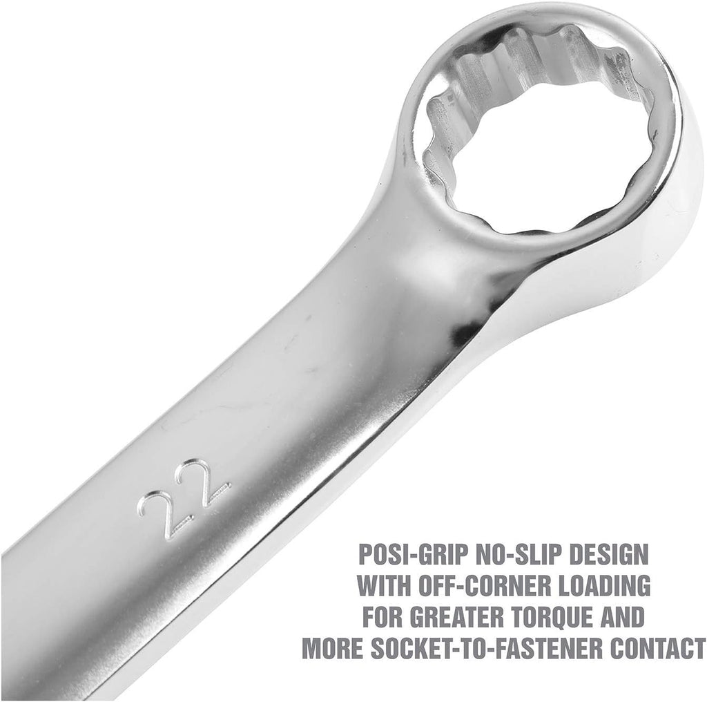 OEMTOOLS 23994 16PC Combo Wrench Set, Metric Wrench Set 6mm-22mm, Posi Grip Wrenches, Heat Treated Steel, Foam EVA Tray