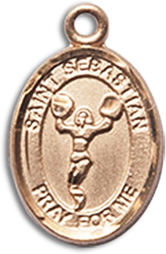 Bonyak Jewelry St. Sebastian - Cheerleading Hand-Crafted Oval Medal Pendant in 14kt Yellow Gold-Filled