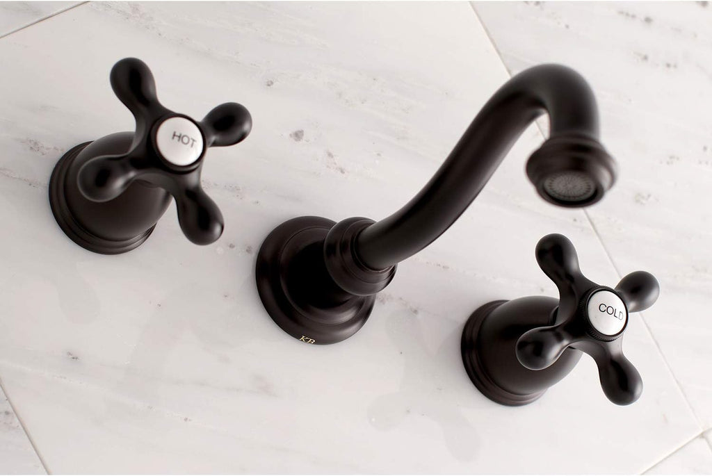Kingston Brass KS3125AX Vintage 2-Handle Wall Mount Bathroom Faucet, Oil Rubbed Bronze