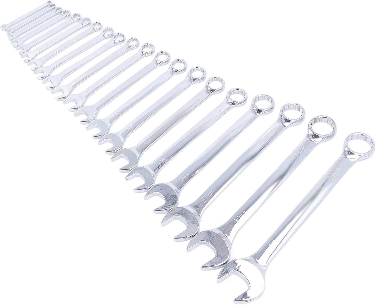 Combination Wrench Set Metric 20Pcs Vanadium Steel Spanner Chrome Plated Dual Wrenches Hand Tool for Mechanics and DIY Enthusiasts 6mm to 32mm