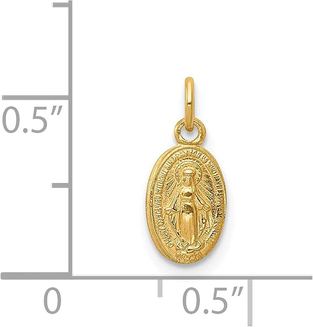 14k Yellow Gold Mini Small Miraculous Medal Charm