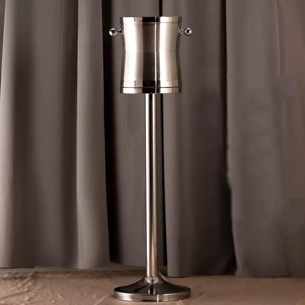 Ice Buckets for Parties, Stainless Steel Double Wall Ice Bucket with Stand Wine Chiller Ice Buckets for Parties Festival Bar Outdoor or Indoor Use, 4L,Height 35.4 inches,for Home,Guest Rooms and Bar