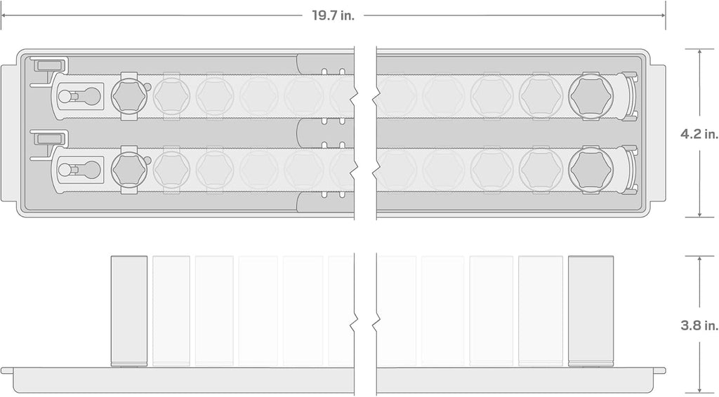TEKTON 1/2 Inch Drive Deep 6-Point Impact Socket Set with Rails and Tray, 8-Piece (39-50) | SID92111