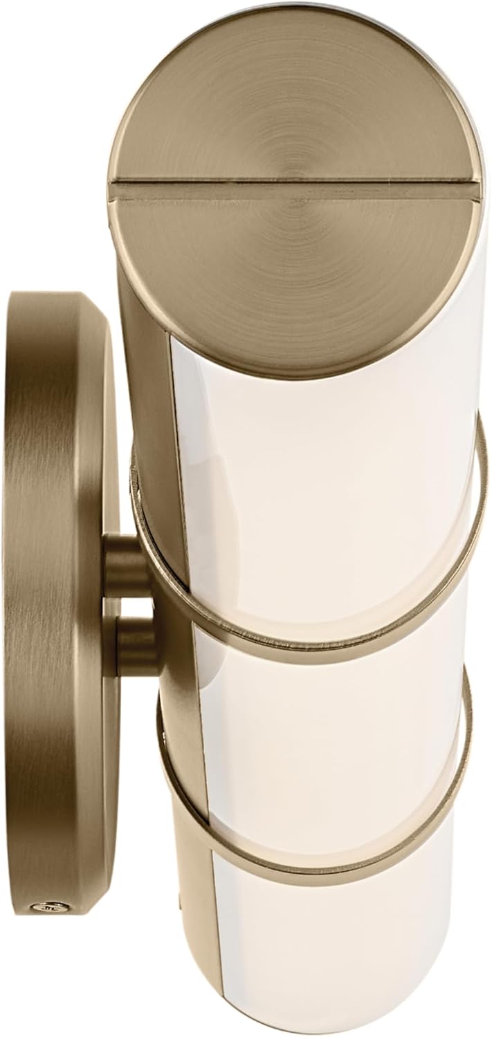 Kichler Rosh 24.25' LED Bathroom Vanity Light Fixture with White Glass in Champagne Bronze, Modern Minimalist Bath Bar for Mirror, Dimmable (24.25' W x 5' H), 55188CPZLED