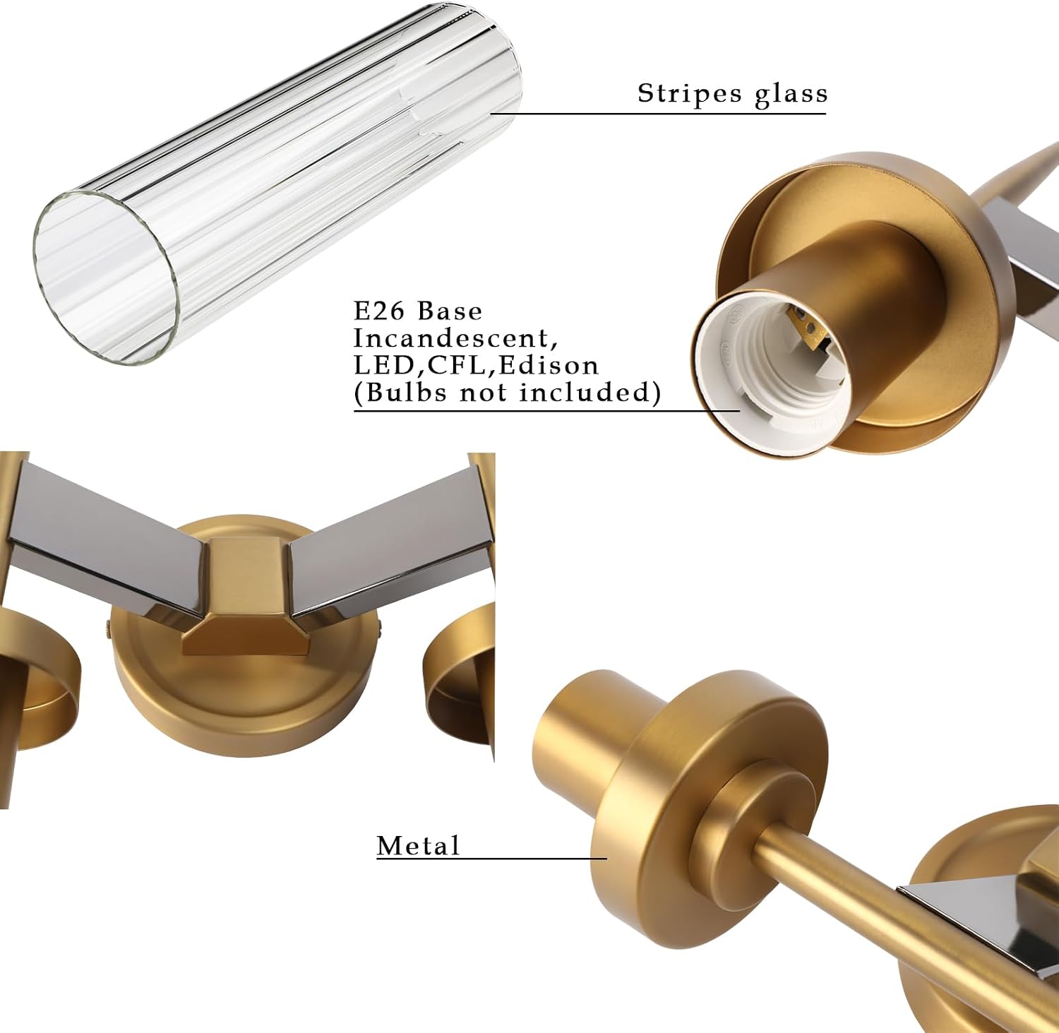 Phansthy Antique Bronze 2 Lights Sconce Bathroom Vanity Lights with Dual 2.8' Cylinder Glass Light Shade (Two-Light)