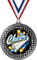 Crown Awards 2.75' Cheer Medal Award, Silver Vega Cheer Team Trophy Award Includes Free Neck Ribbon