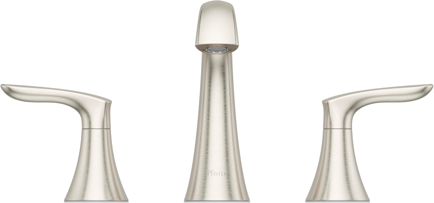 Pfister Weller Bathroom Sink Faucet, 8-Inch Widespread, 2-Handle, 3-Hole, Brushed Nickel Finish, LG49WR0K (Pack of 3)