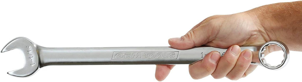 OEMTOOLS 23993 14PC Combo Wrench Set, SAE Wrench Set 1/4'-1-1/8', Posi Grip Wrenches, Heat Treated Steel Open End, Foam EVA Tray Wrench Holder