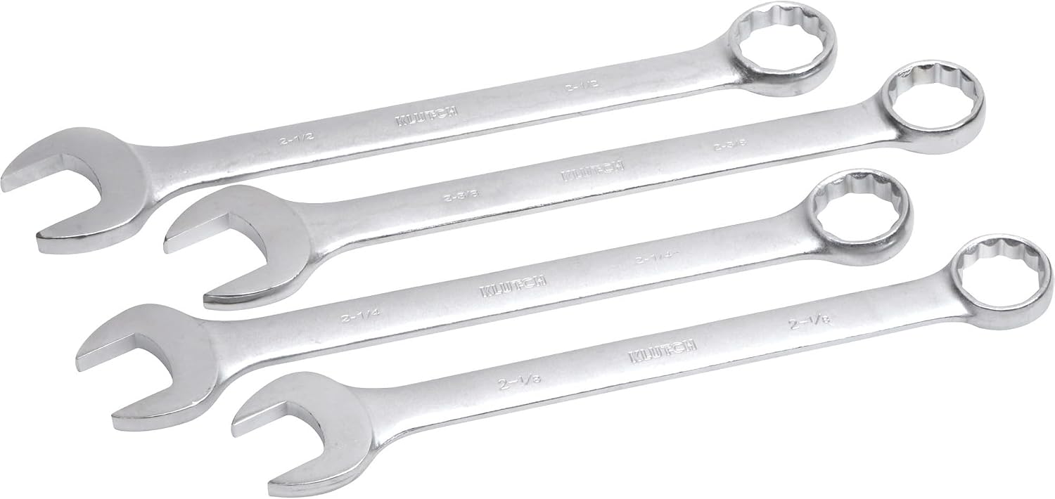 Klutch Super Jumbo SAE Combination Wrench Set - 4-Pc.