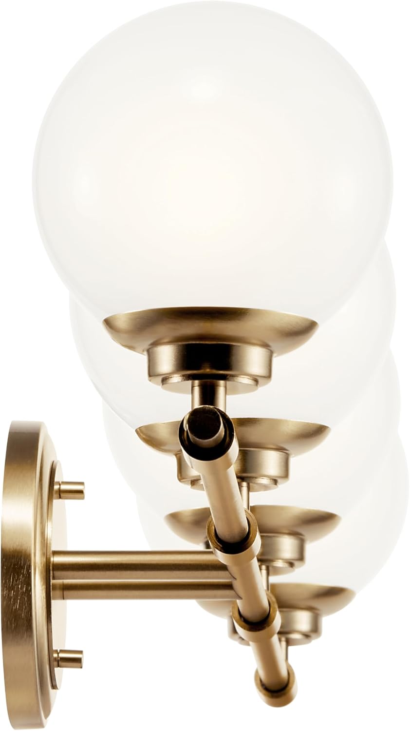 Kichler Benno 4-Light Bathroom Vanity Light Fixture with Opal Glass in Champagne Bronze, Modern Wall Mount Over Mirror for Bathroom or Powder Room (8.75' x 34'), 55173CPZ