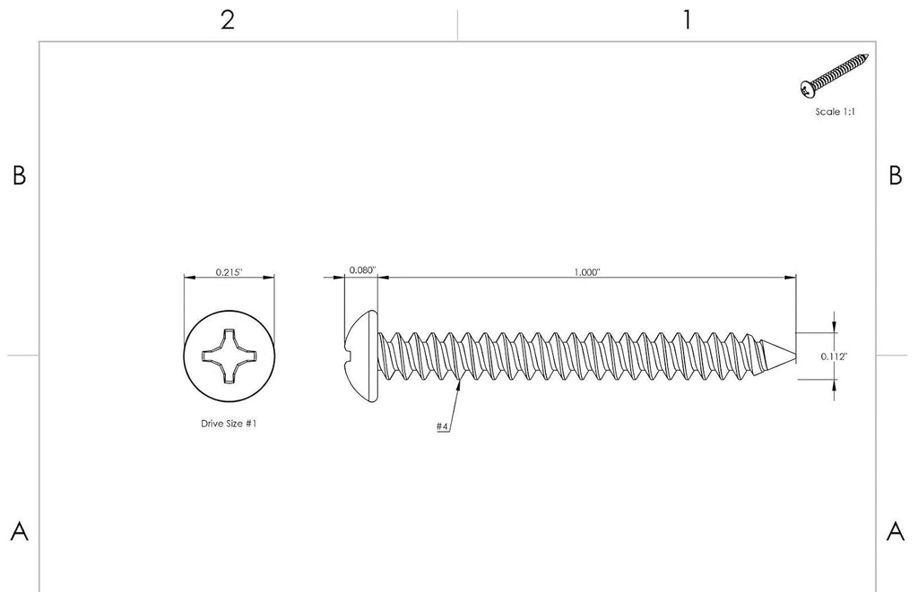 #4 x 1' - Sheet Metal Screws Self Tapping Pan Head Stainless Steel 2500 Pcs self Tapping Screws Metal B2B