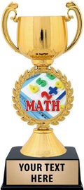Crown Awards Personalized Math Trophy, 7.25' Gold Cup Mathematics Trophies for Kids with Free Custom Engraving Prime