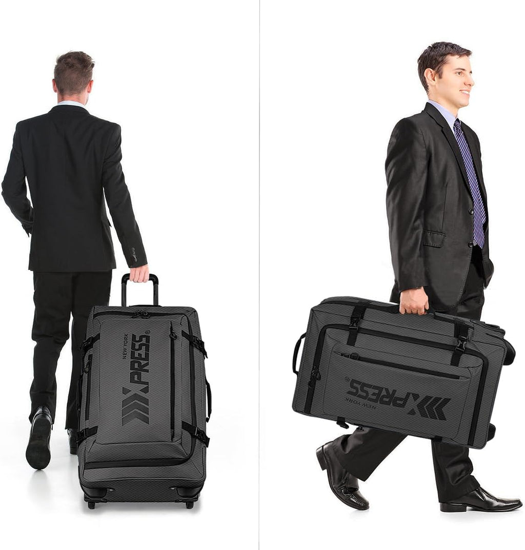 30'' Expandable Rolling Duffle Bag with Wheels,Expandable For Up to 15% More Space,Rolling Duffle Bag w/Handle,Carry on Luggage Travel Duffle Bags for Man Women#Black