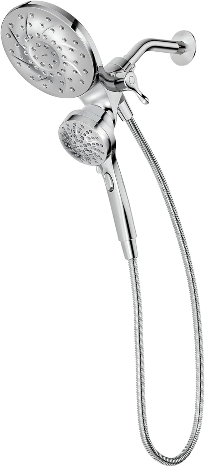 Moen Engage Chrome Magnetix 2-in-1 Combo Rain Showerhead with Detachable Handheld Shower Spray, Featuring Magnetic Docking System, 26009 (Pack of 2)