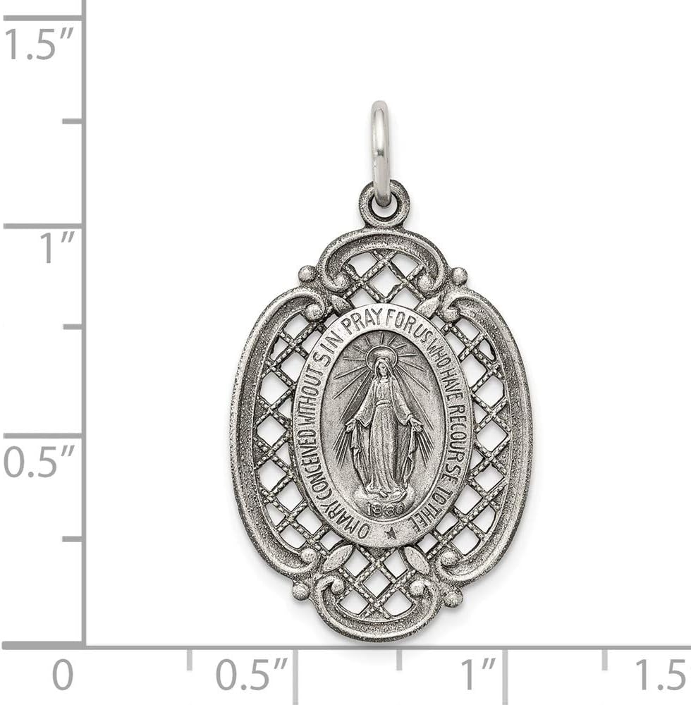 Sterling Silver Antiqued Miraculous Medal