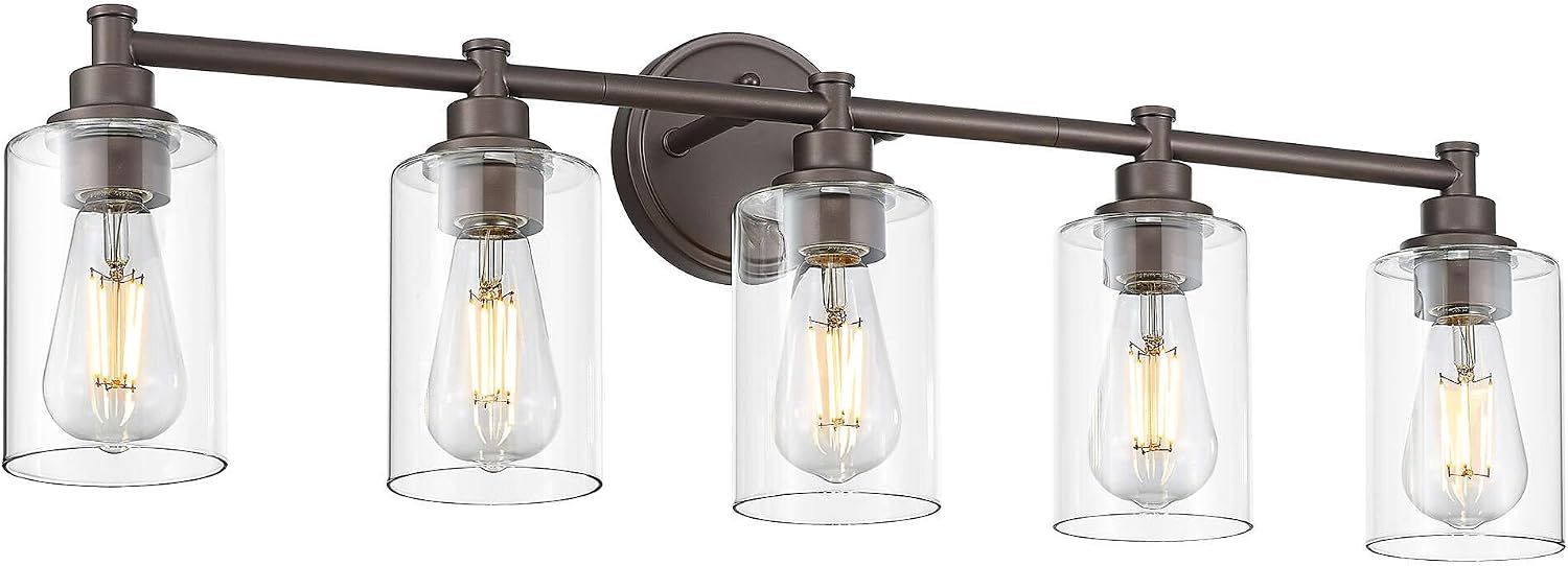 FEMILA 32' Bathroom Light Fixtures, Oil Rubbed Bronze Vanity Light, 5 Light Bathroom Lights Over Mirror, 4FYC56B-5W ORB