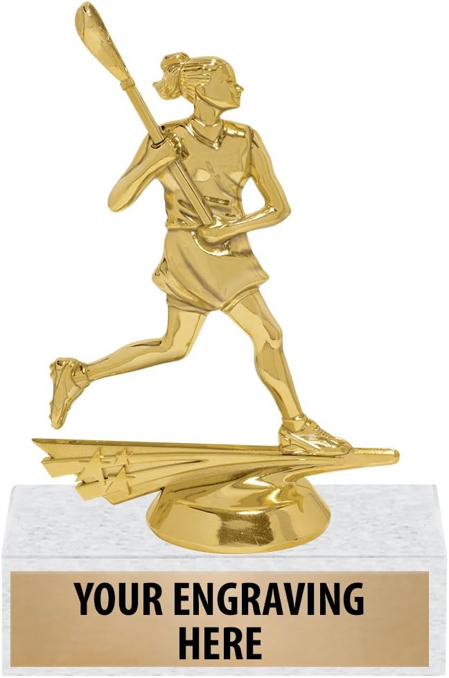 6' Gold Girls Lacrosse Trophies - Personalized Lacrosse Trophy Awards Prime