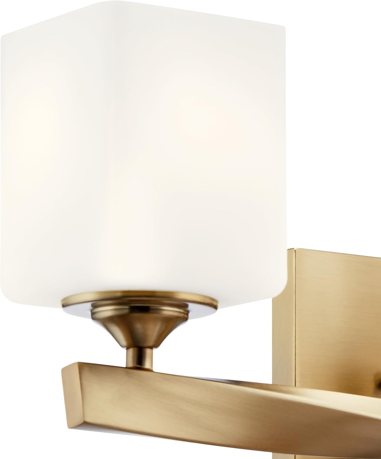 Kichler Marette 23' 3-Light Bathroom Vanity Light Fixture with Satin Etched Cased Opal Glass in Champagne Bronze for Bathroom and Powder Room (23' x 8.25' x 6'), 55002CPZ