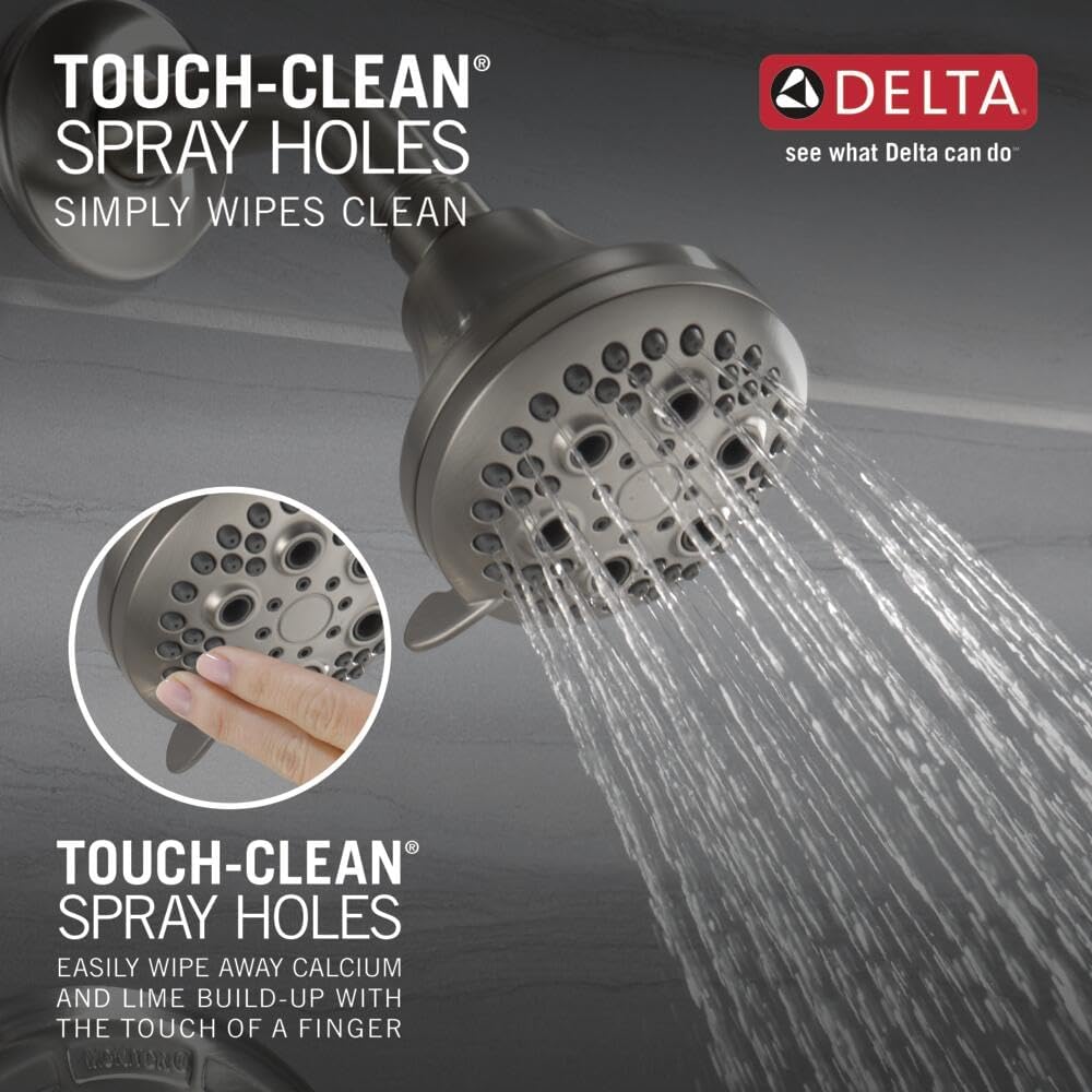 Delta Classic 13 Series 5-Setting Bathtub and Shower Faucet Set, Brushed Nickel Shower Head and Handle Set, Valve Trim Kit, Stainless T13420-SS (Valve Not Included)