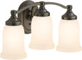 Kohler 11423-BZL Bancroft Bathroom Vanity Fixture, Wall Sconce Lighting, Position Facing Up or Down, UL Listed, 3, Oil-Rubbed Bronze