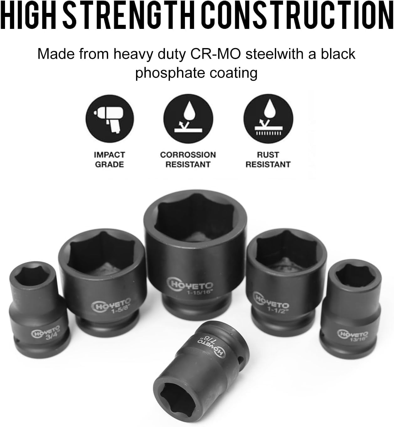 29-Piece 3/4' Drive Impact Socket Set, SAE 3/4' to 1/2', 6-Point Design, Cr-Mo, Rugged Construction, with Heavy-Duty Storage Case – Ideal for Auto Repair & Household Use
