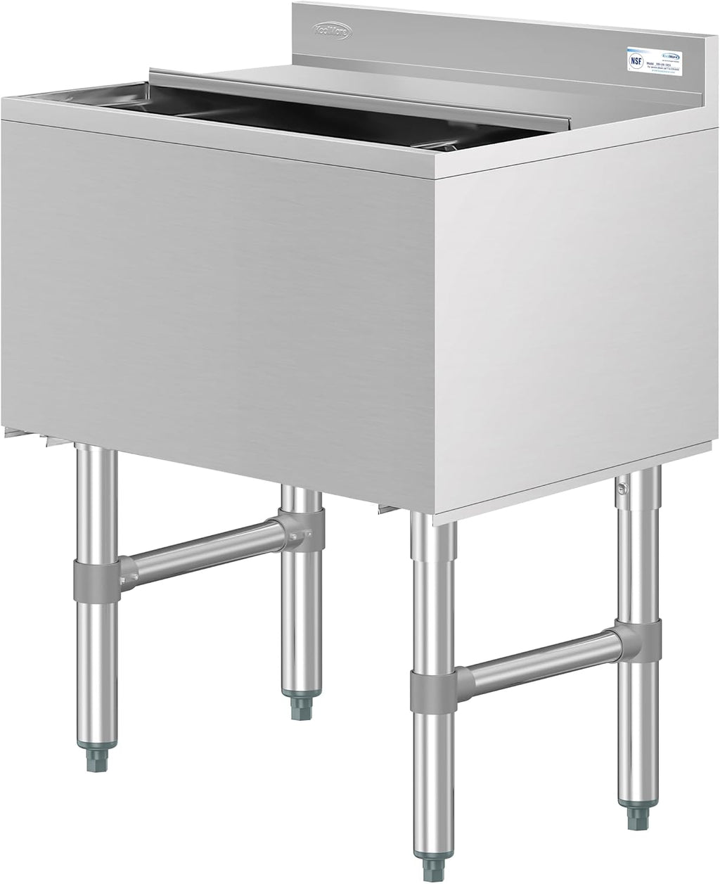 KoolMore 24 Inch Commercial Stainless Steel Underbar Ice Bin with Siding Lid, NSF Certified (KM-UIB-1824)
