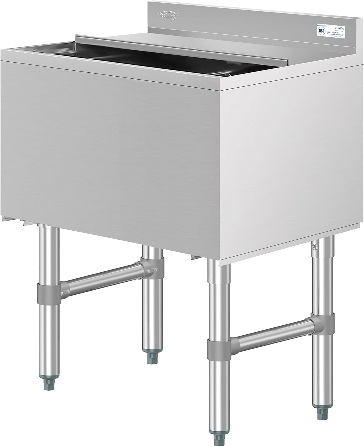 KoolMore 24 Inch Commercial Stainless Steel Underbar Ice Bin with Siding Lid, NSF Certified (KM-UIB-1824)