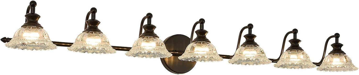 XIEDUN Black 7 Light Vanity Light Bathroom Light Fixtures