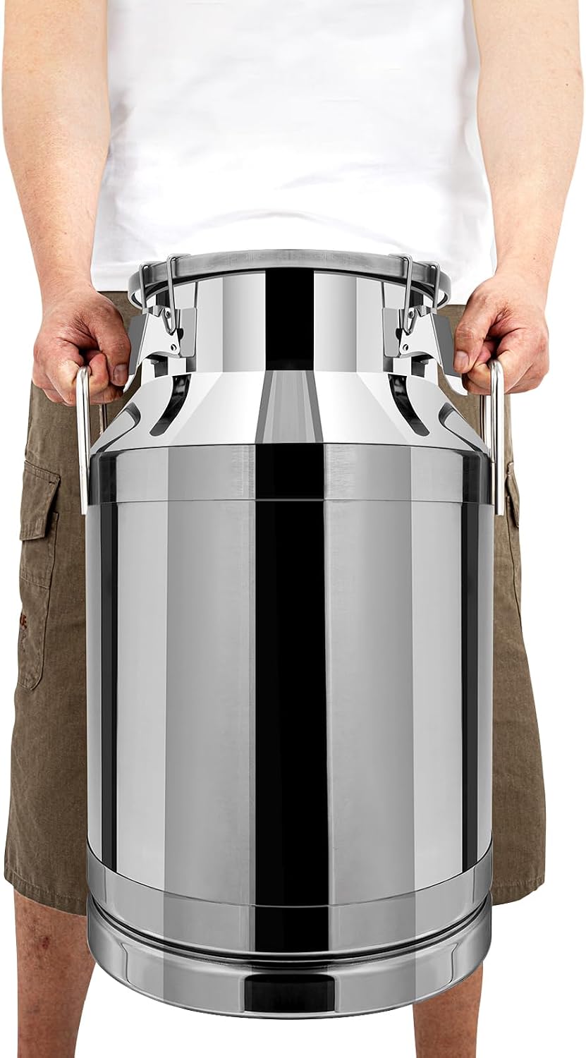 10.5 Gallon Stainless Steel Milk Can 40L Milk Jug | Food-grade Stainless Steel Container, Milk Bucket, Water Jug, Silicone Sealed Lid, Heavy Duty