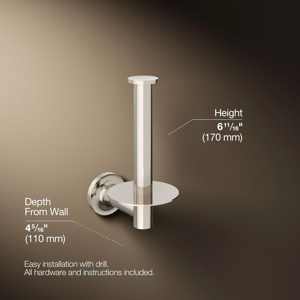 KOHLER K-14444-SN Purist Toilet Tissue Holder, Vibrant Polished Nickel