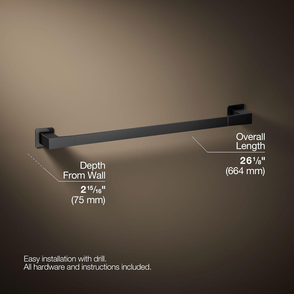Kohler 26634-BL Honesty® 24' Towel bar, Matte Black