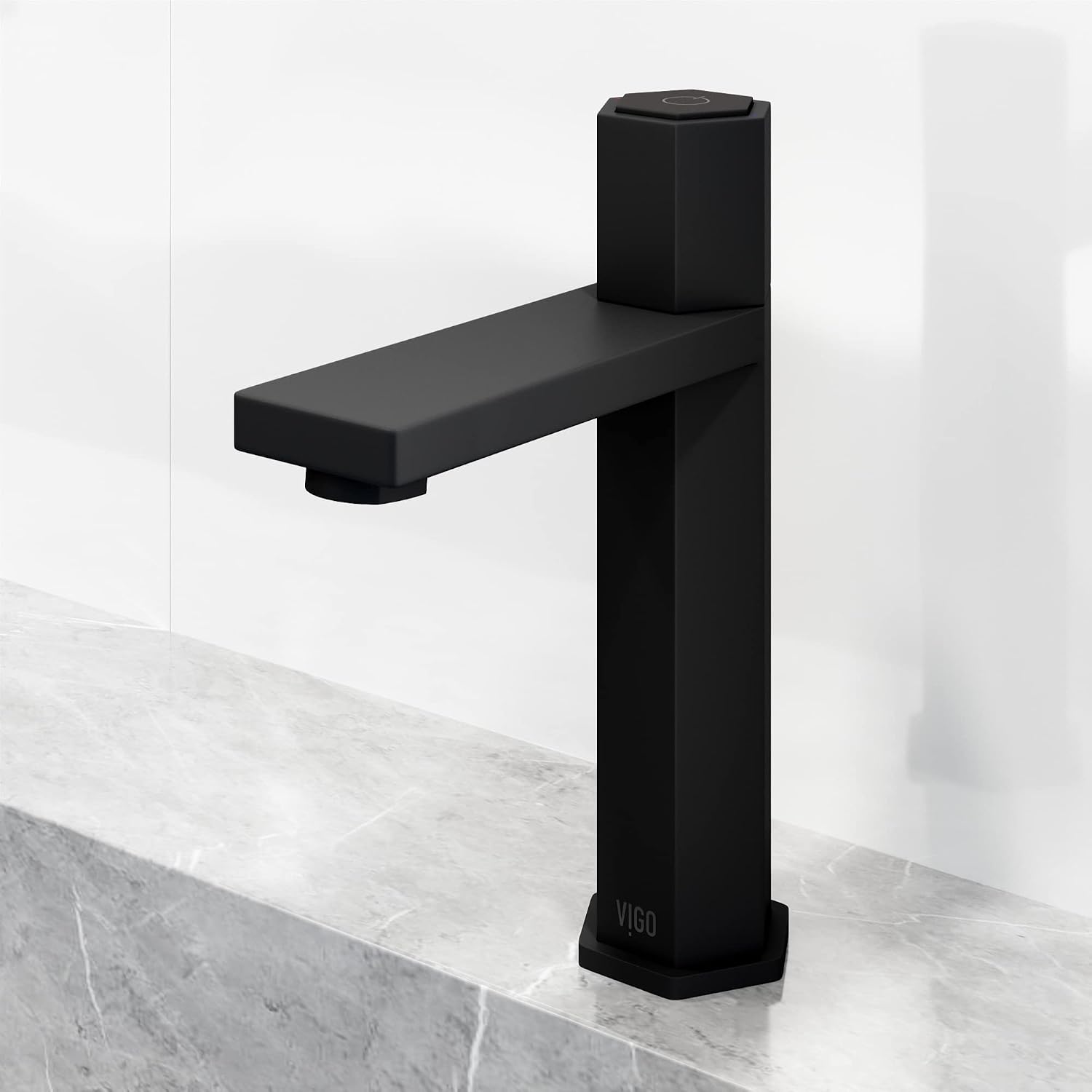 VIGO Nova Single-Handle Single-Hole Mount Bathroom Sink Faucet, 8-Inch, Matte Black, Modern Design, Solid Brass, 1.2 GPM WaterSense & Ceramic Disc Valve, Corrosion-Resistant