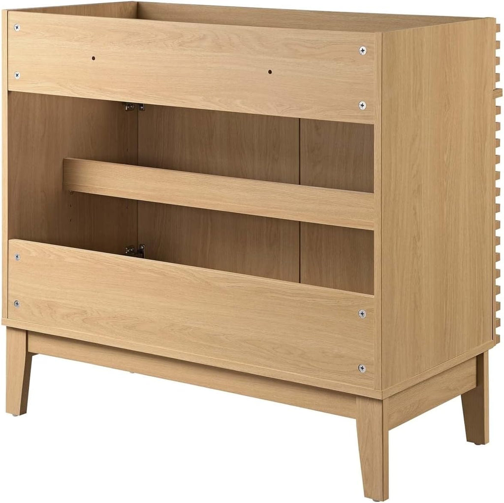 Modway Render 36' Bathroom Vanity Cabinet in Oak - Sink Basin Not Included