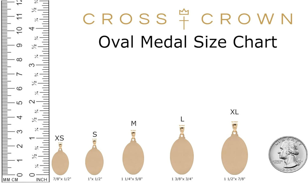 RP 14K Yellow Gold Miraculous Medal Necklace for Women & Men, Authentic & Pure Gold Pendant with 18' 14K Chain Necklace with Premium Jewelry Box, Stunning Miraculous Medal Virgin Mary Pendant Necklace, Subtle Size for Layering
