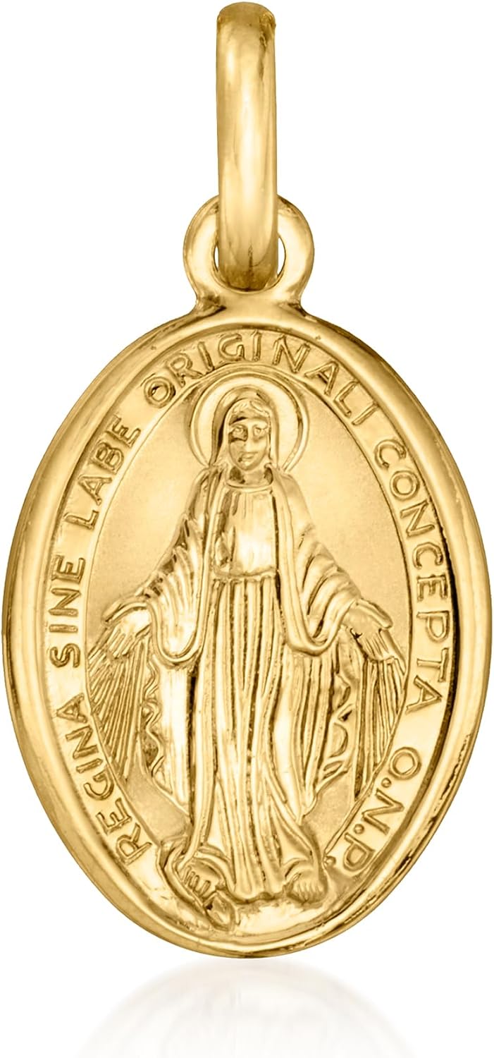 Ross-Simons Italian 18kt Yellow Gold Miraculous Medal Pendant