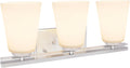 Aspen Creative 62216, Three Metal Bathroom Vanity Wall Light Fixture, 18-1/2' Wide, Transitional Design in Brushed Nickel