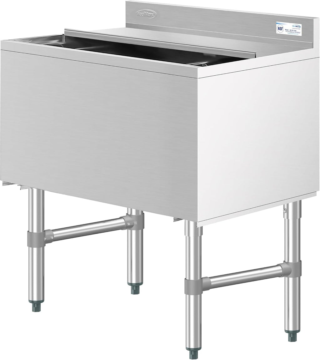 KoolMore 30 Inch Commercial Stainless Steel Underbar Ice Bin with Siding Lid, NSF Certified (KM-UIB-1830)