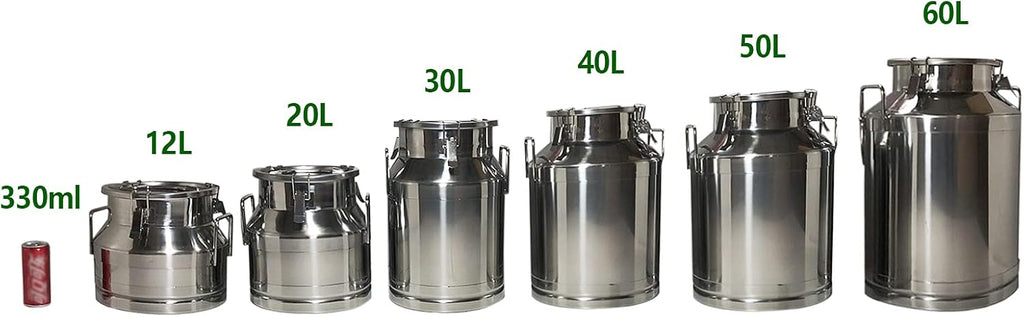 13 Gallon Stainless Steel Milk Can 50L Milk Jug | Food-grade Stainless Steel Container, Milk Bucket, Water Jug, Silicone Sealed Lid, Heavy Duty