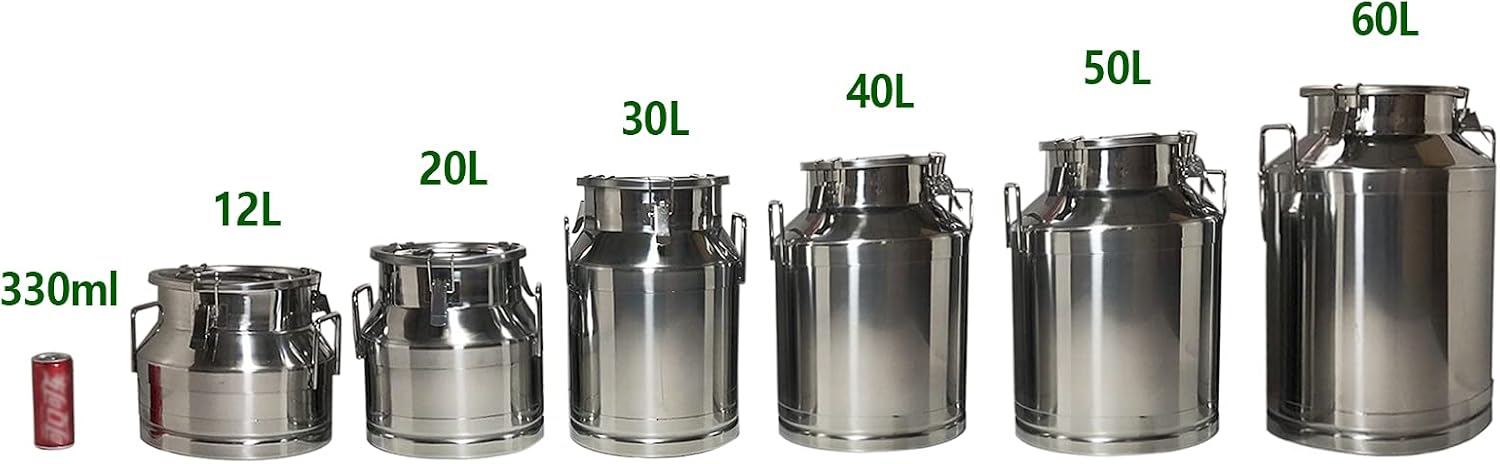13 Gallon Stainless Steel Milk Can 50L Milk Jug | Food-grade Stainless Steel Container, Milk Bucket, Water Jug, Silicone Sealed Lid, Heavy Duty