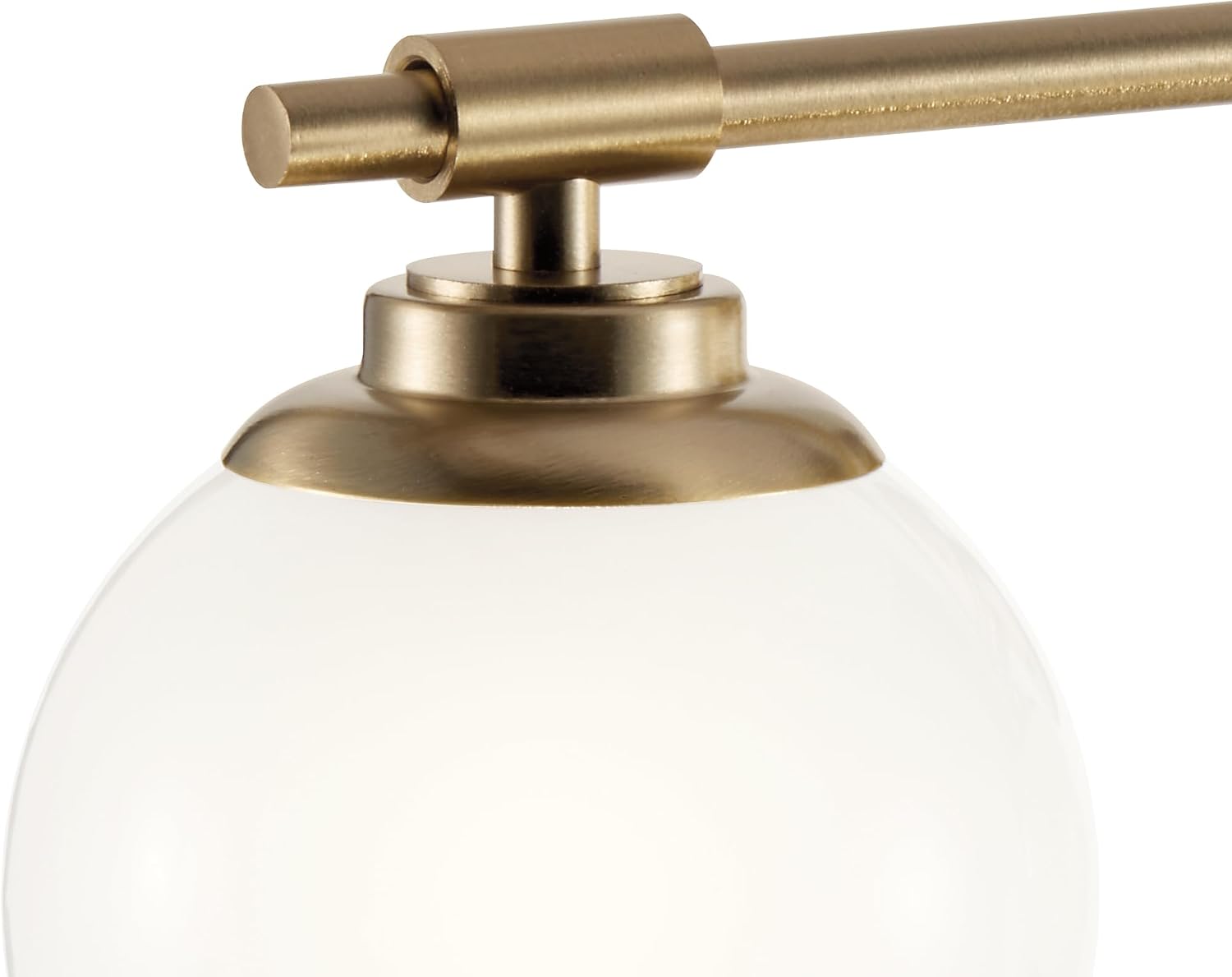 Kichler Benno 3-Light Bathroom Vanity Light Fixture, Modern Wall Mount with Opal Glass in Champagne Bronze, for Bathroom or Powder Room (8.75' x 24.5'), 55172CPZ