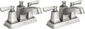 Moen Conway Spot Resist Brushed Nickel Two-Handle Centerset Bathroom Faucet with Drain Assembly, WS84922SRN (Pack of 2)