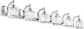 Ralbay Crystal Vanity Lights 6 Light 48' Modern Crystal Bathroom Lights Fixtures Over Long Mirror Stainless Steel Chrome Vanity Light for Bathroom Wall Lights Fixtures