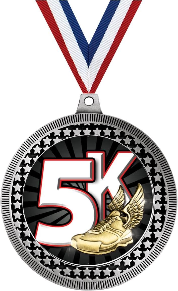 Crown Awards 2.75' 5K Award Medal, Silver Vega 5K Team Trophy Award Includes Free Neck Ribbon