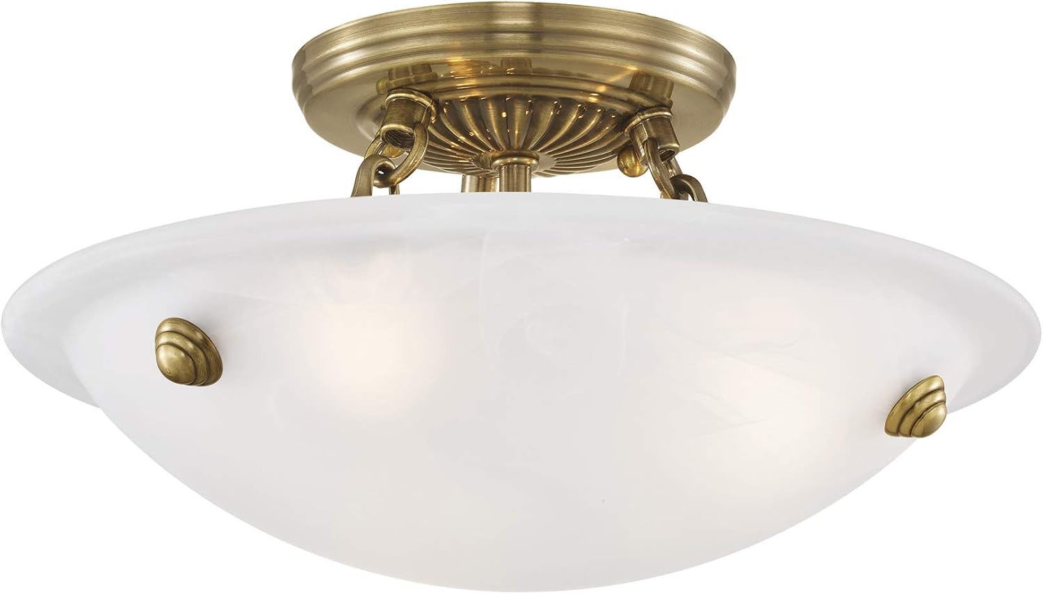 Livex Lighting 4272-02 Oasis 3-Light Ceiling Mount, Polished Brass